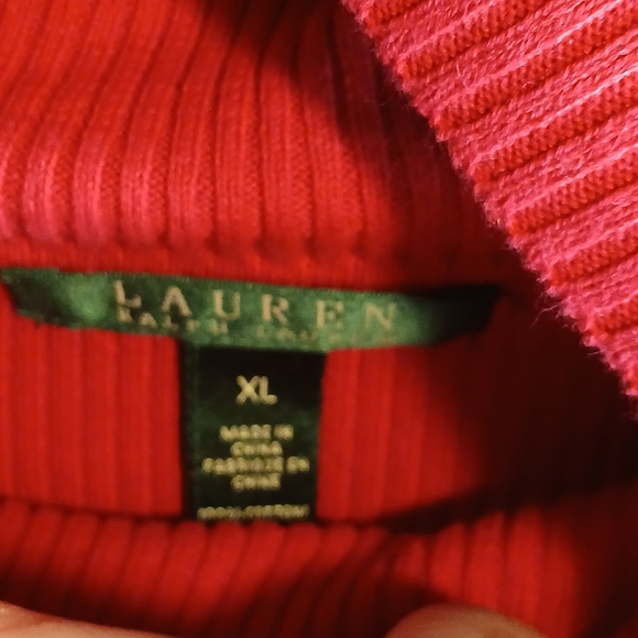 Lauren Ralph Lauren Rich redcon trail neck logo sweater extra large - Picture 3 of 16